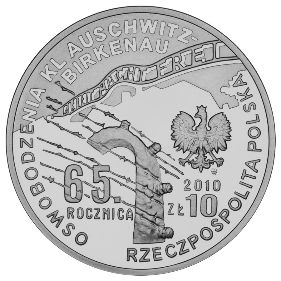 10 złotych 2010 - 65. rocznica oswobodzenia KL Auschwitz-Birkenau