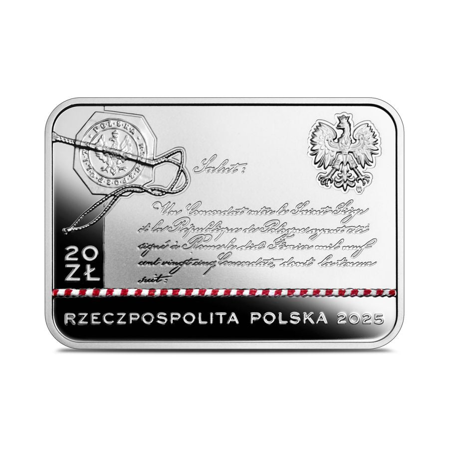 20 złotych 2025 - 100-lecie zawarcia Konkordatu między Stolicą Apostolską a Rzecząpospolitą Polską