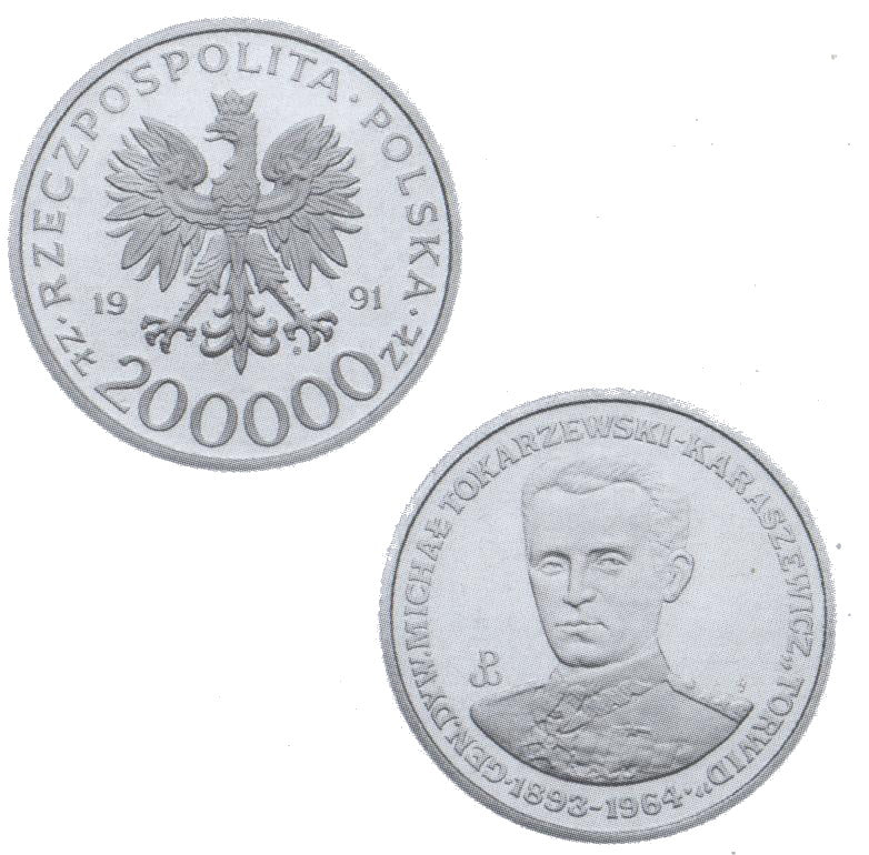 200000 złotych 1991 - Generał Michał Tokarzewski-Karaszewicz - Torwid