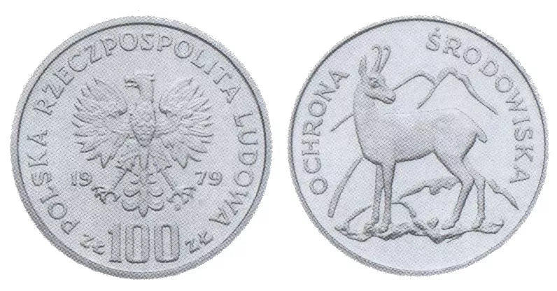 100 złotych 1979 - Ochrona środowiska - Kozica