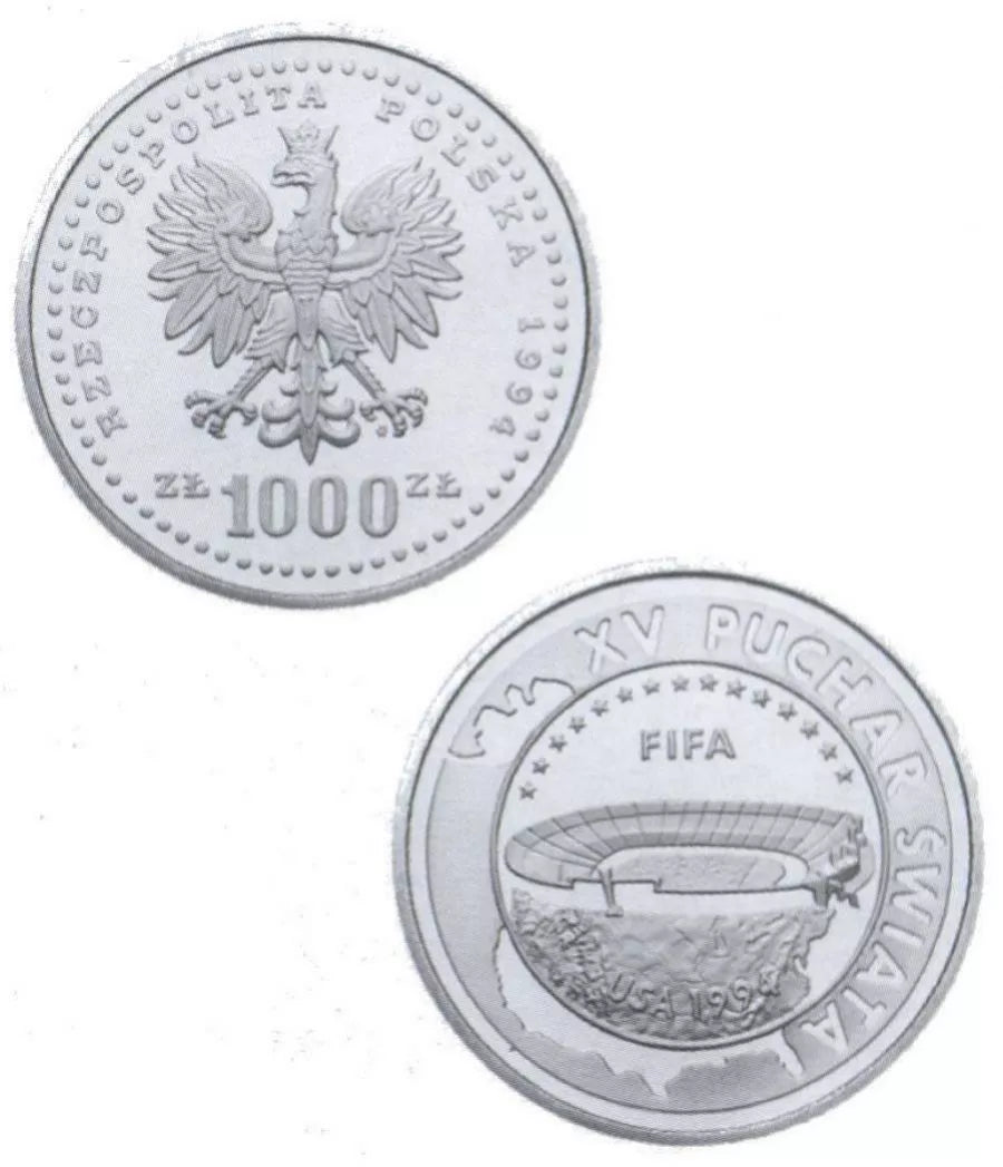 1000 złotych - XV Mistrzostwa Świata w Piłce Nożnej - USA 1994
