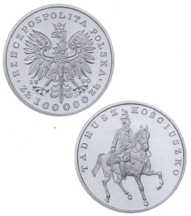100000 złotych 1990 - Tadeusz Kościuszko