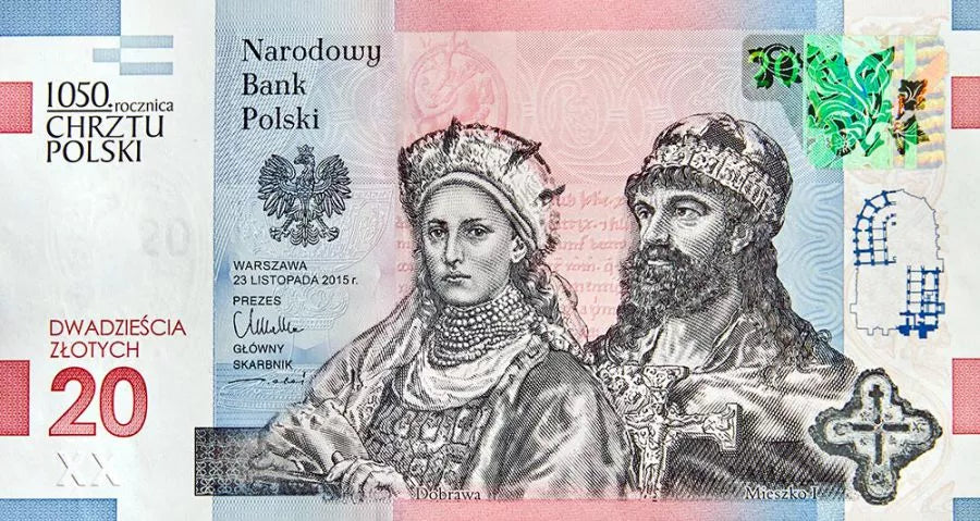 Banknot - 20 złotych 2016 - 1050. rocznica chrztu Polski