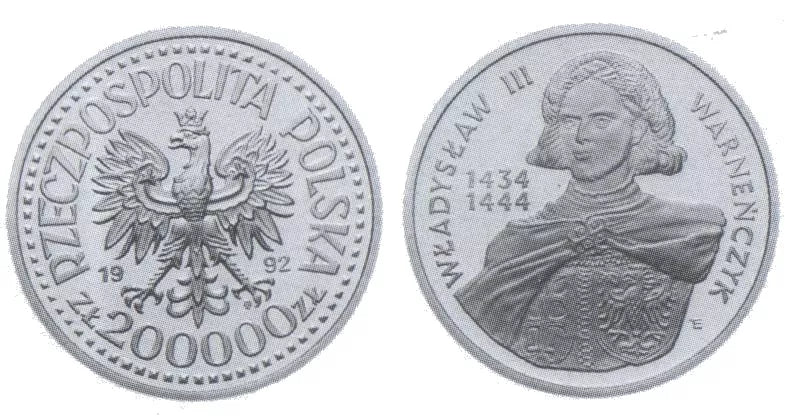 200000 złotych 1992 - Władysław Warneńczyk (półpostać)