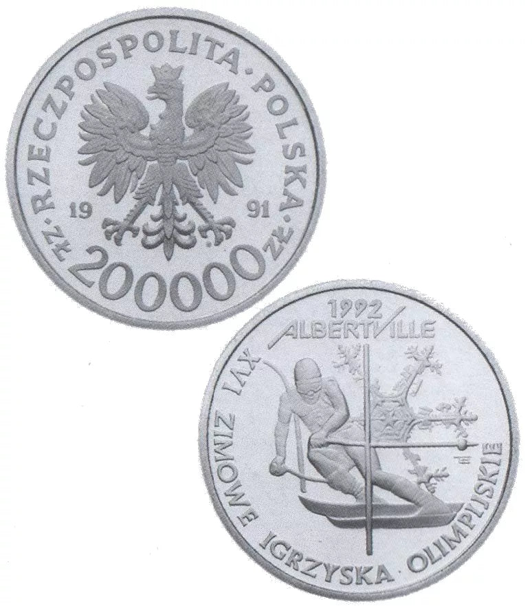 200000 złotych - XVI Zimowe Igrzyska Olimpijskie - Albertville 1992