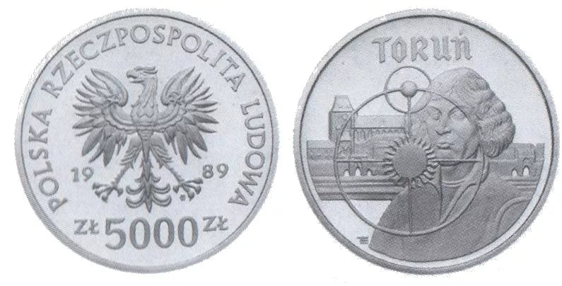 5000 złotych 1989 - Toruń - Mikołaj Kopernik