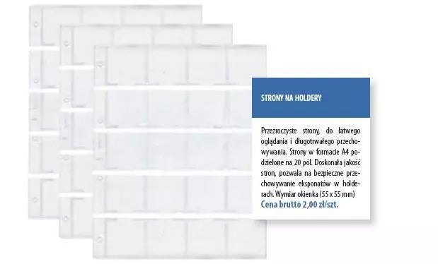 Strony na monety w holderach - format B5